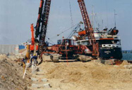 Bild 1: Rammarbeiten im Stadthafen-HGW